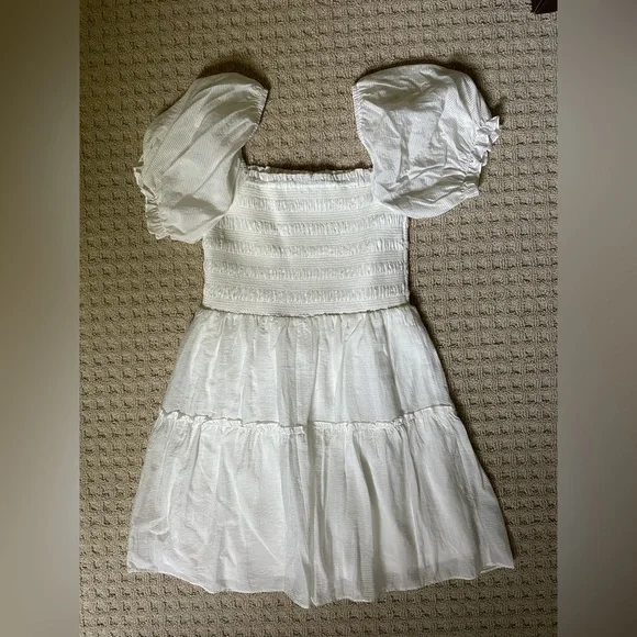 white mini bodycon dress Kasey Ruched Mesh Pearl Bodycon Mini Dress • American Threads White Dress Boutique Ivory / M